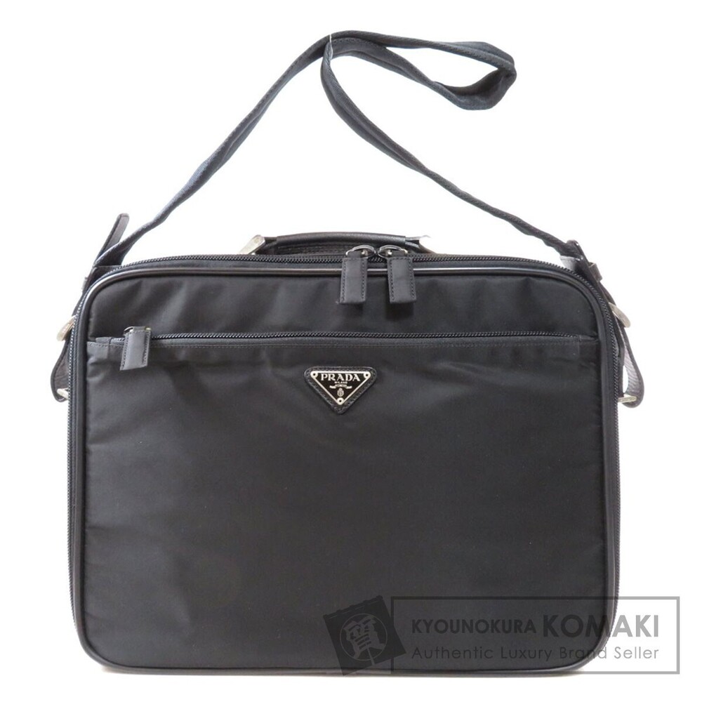 Prada logo plate business bag